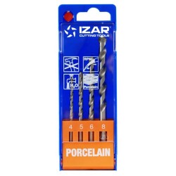 Juego de brocas porcelanico (4u: 4, 5, 6 y 8). IZAR