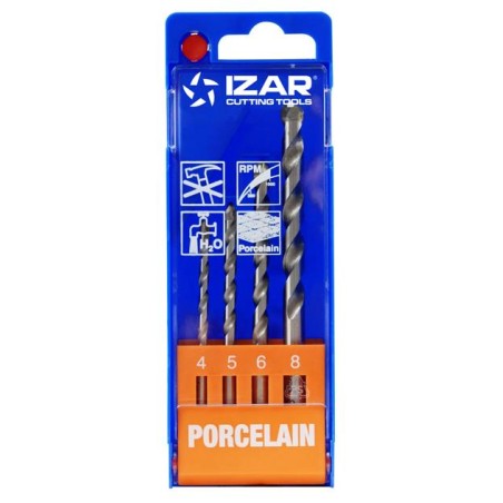 Juego de brocas porcelanico (4u: 4, 5, 6 y 8). IZAR