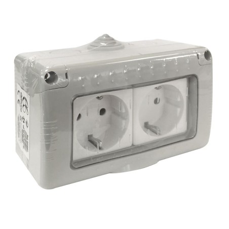 Base doble TTL estanca con tapa IP55 16A 250V