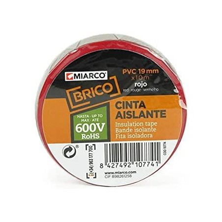 Cinta aislante 20x19 rojo