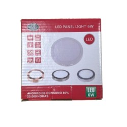 Plafon superficie panel LED blanco redondo 6W