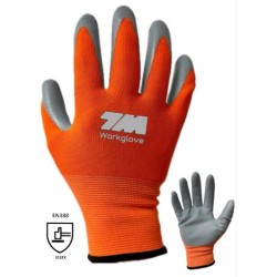 Guantes 7M Workglove nitrilo naranja T-L