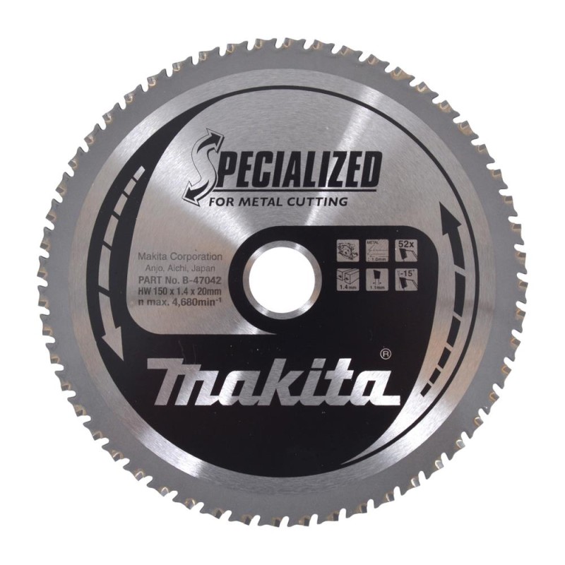 Disco sierra circular ,T.C.T, 150x20 mm, 52 dientes B-47042. Makita