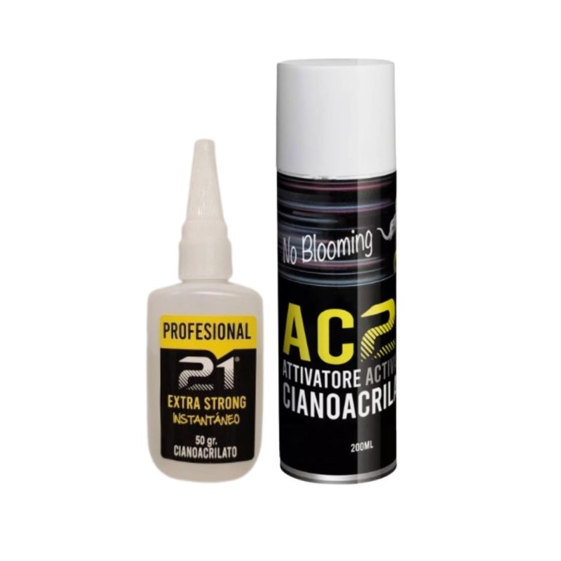 Kit pegamento 21 cianocrilato (50gr) + AC21 activador (200ml)