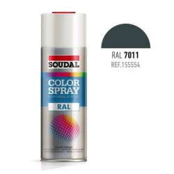 Spray esmalte acrilico soudal Ral 7011. Gris oscuro