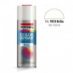 Spray esmalte acrilico soudal Ral 9010. Blanco brillante