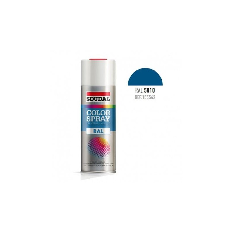 Spray esmalte acrilico soudal Ral 5010. Azul