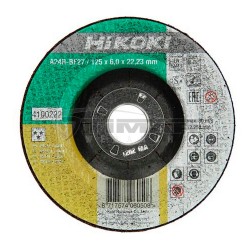 Disco desbaste para metal inox Hikoki 115x6x22,23 mm