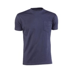 Camiseta azul marino manga corta algodon serie 634. T-XL