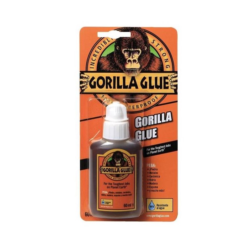 Pegamento con base de poliuretano Gorilla Glue marron claro 60ml.