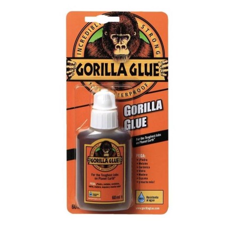Pegamento con base de poliuretano Gorilla Glue marron claro 60ml.
