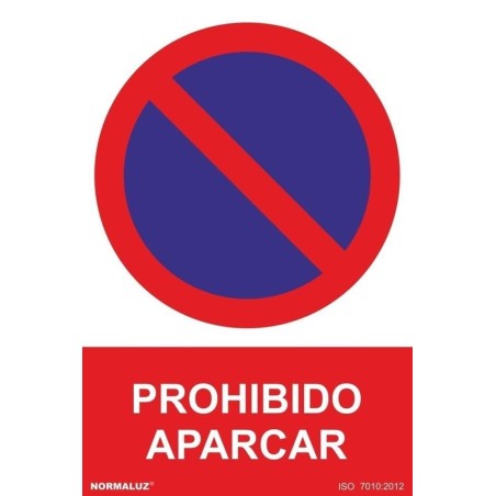 Señal industrial Prohibido aparcar, con tintas UV 300x400mm - PVC Glasspack 0,7mm 