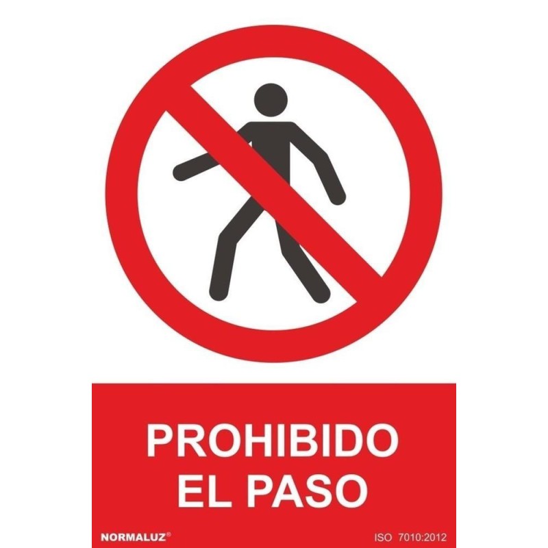 Señal industrial Prohibido el paso a personas, con tintas UV 300x400mm - PVC Glasspack 0,7mm 